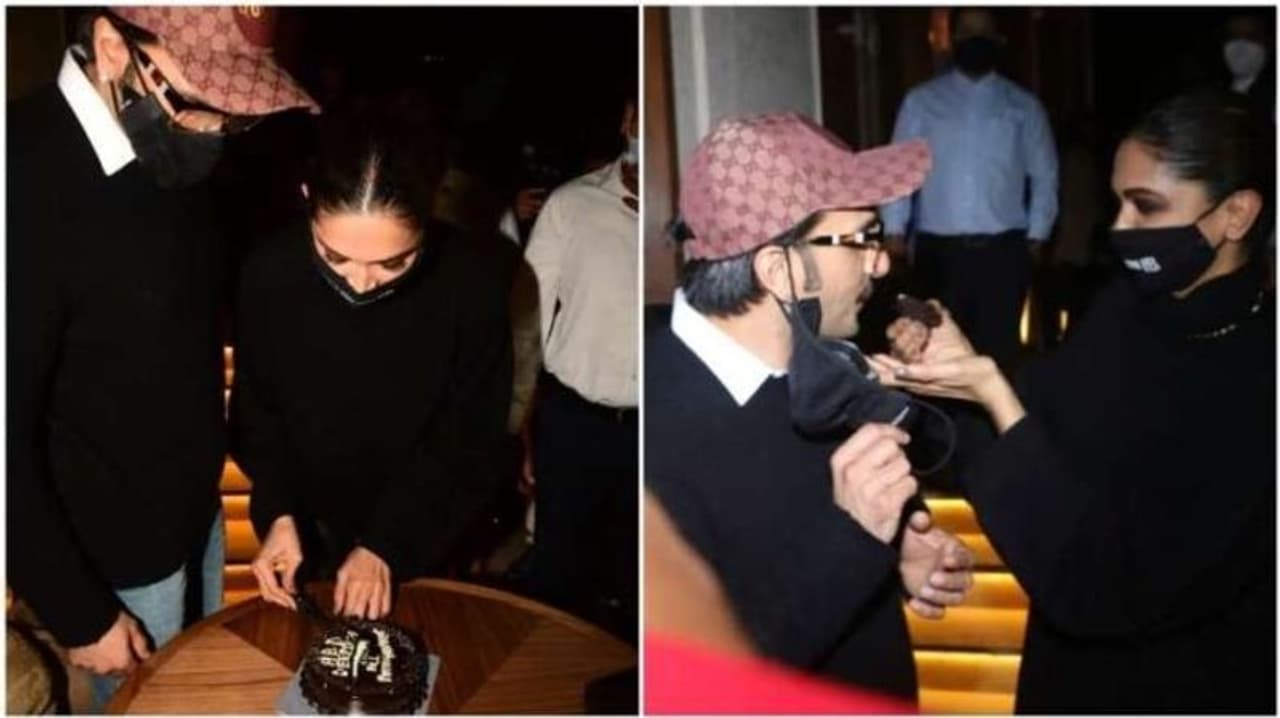 సెలబ్రిటీల సమక్షంలో కేక్ కట్ చేసిన దీపికా. రణ్వీర్కి తినిపిస్తున్న దృశ్యం. సెలబ్రిటీల సమక్షంలో కేక్ కట్ చేసిన దీపికా. రణ్వీర్కి తినిపిస్తున్న దృశ్యం.