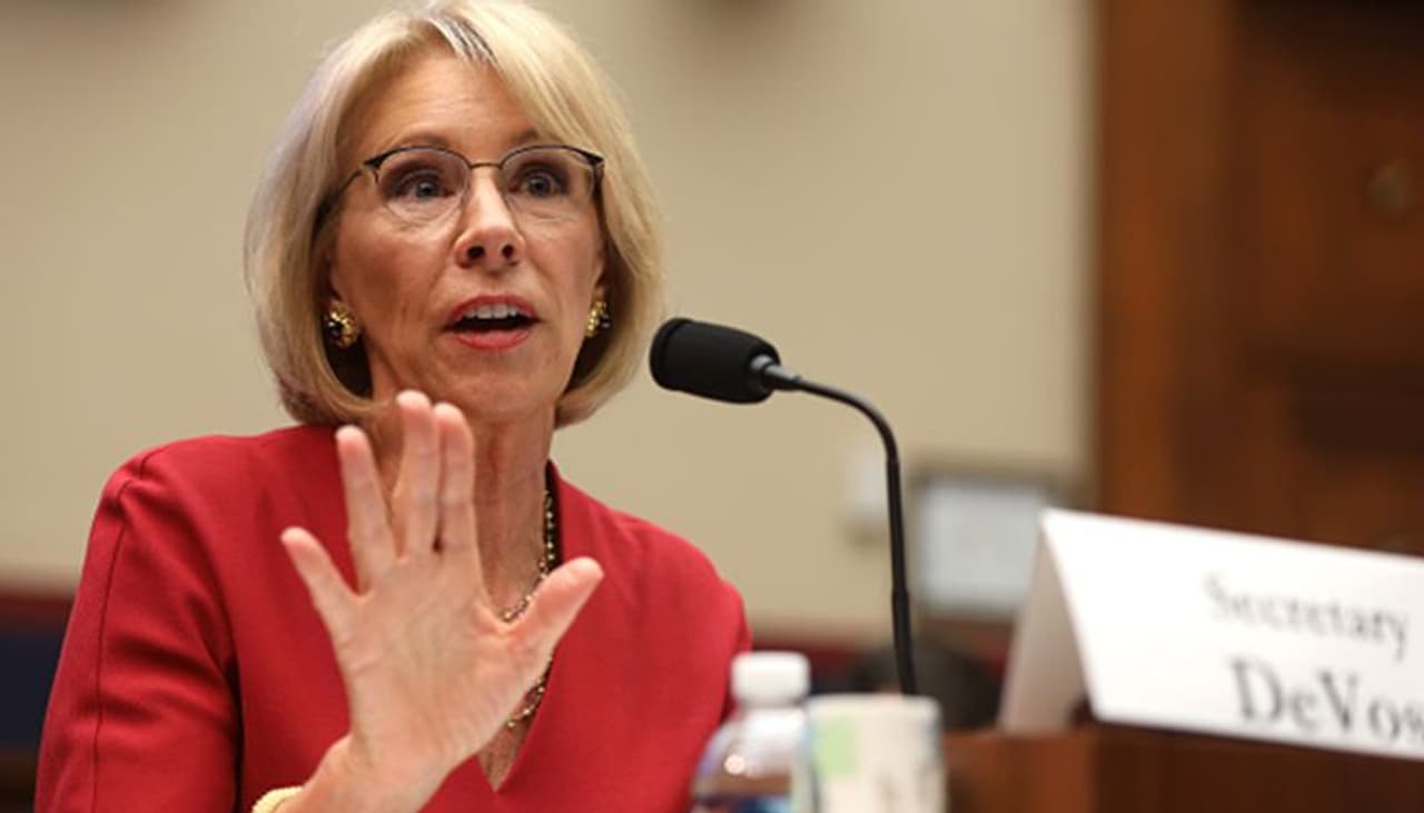 <p><strong>Betsy DeVos, education secretary</strong></p><p><br />Reason: "There is no mistaking the impact your (Donald Trump) rhetoric had on the situation, and it is the inflection point for me. The eyes of America's children and students the rising generation who will inherit the republic we leave them are watching what is unfolding in Washington today. We must set a better example for them, and we must teach them the solemn obligations and duties that come with the title 'American.'"</p> <p><strong>Betsy DeVos, education secretary</strong></p><p><br />Reason: "There is no mistaking the impact your (Donald Trump) rhetoric had on the situation, and it is the inflection point for me. The eyes of America's children and students the rising generation who will inherit the republic we leave them are watching what is unfolding in Washington today. We must set a better example for them, and we must teach them the solemn obligations and duties that come with the title 'American.'"</p>