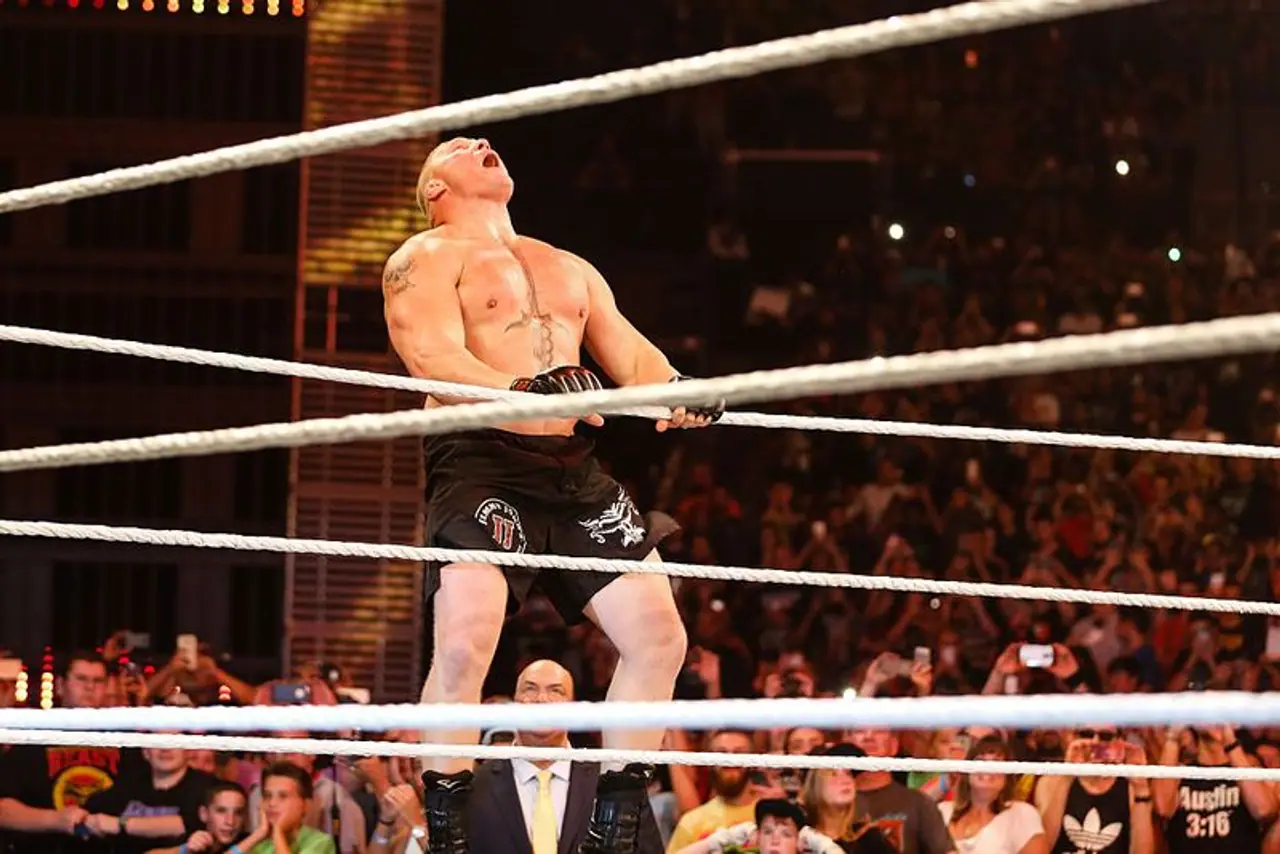 1. Brock Lesnar’s Shooting Star Press – WrestleMania XIX (2003)