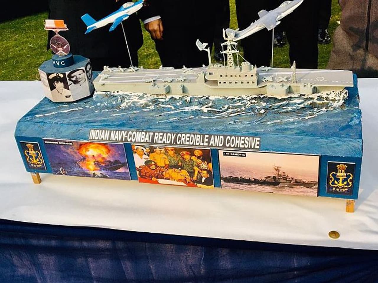 <p>The Indian Navy's tableau will depict a missile boat firing the missile.<br />&nbsp;</p><p>The forward part of the tableau will display the attack on Karachi harbour by missile boats while the rear section would illustrate the aircraft carrier INS Vikrant conducting flying operations with Sea Hawk and Alize aircraft.&nbsp;</p>