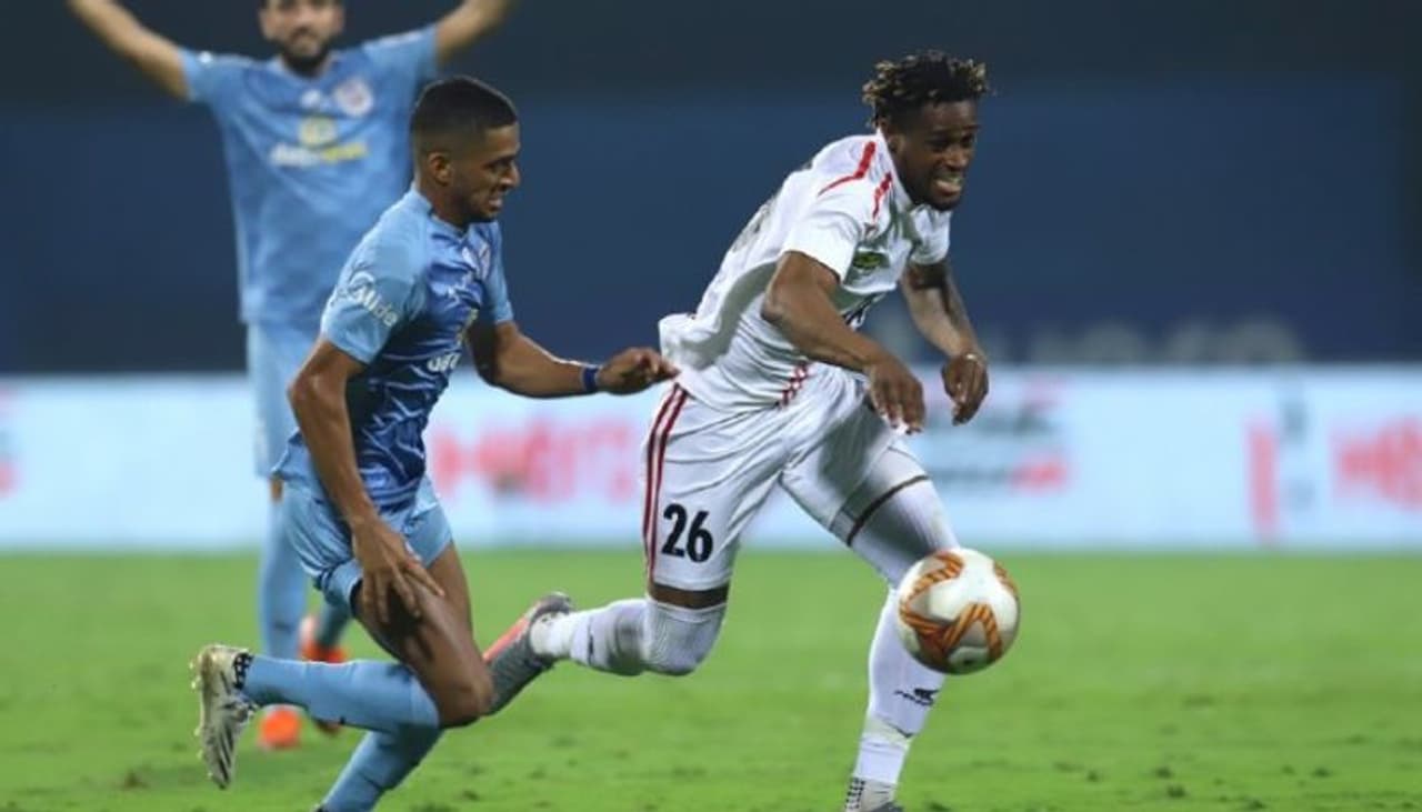 <p>NorthEast United FC came up with a spirited performance to tame table topper, Mumbai City FC in the Indian Super League 2020 21, at the GMC Stadium in Goa, on Saturday. With this win, NEU has risen to the fourth spot, while Mumbai stays atop.</p> <p>NorthEast United FC came up with a spirited performance to tame table topper, Mumbai City FC in the Indian Super League 2020 21, at the GMC Stadium in Goa, on Saturday. With this win, NEU has risen to the fourth spot, while Mumbai stays atop.</p>