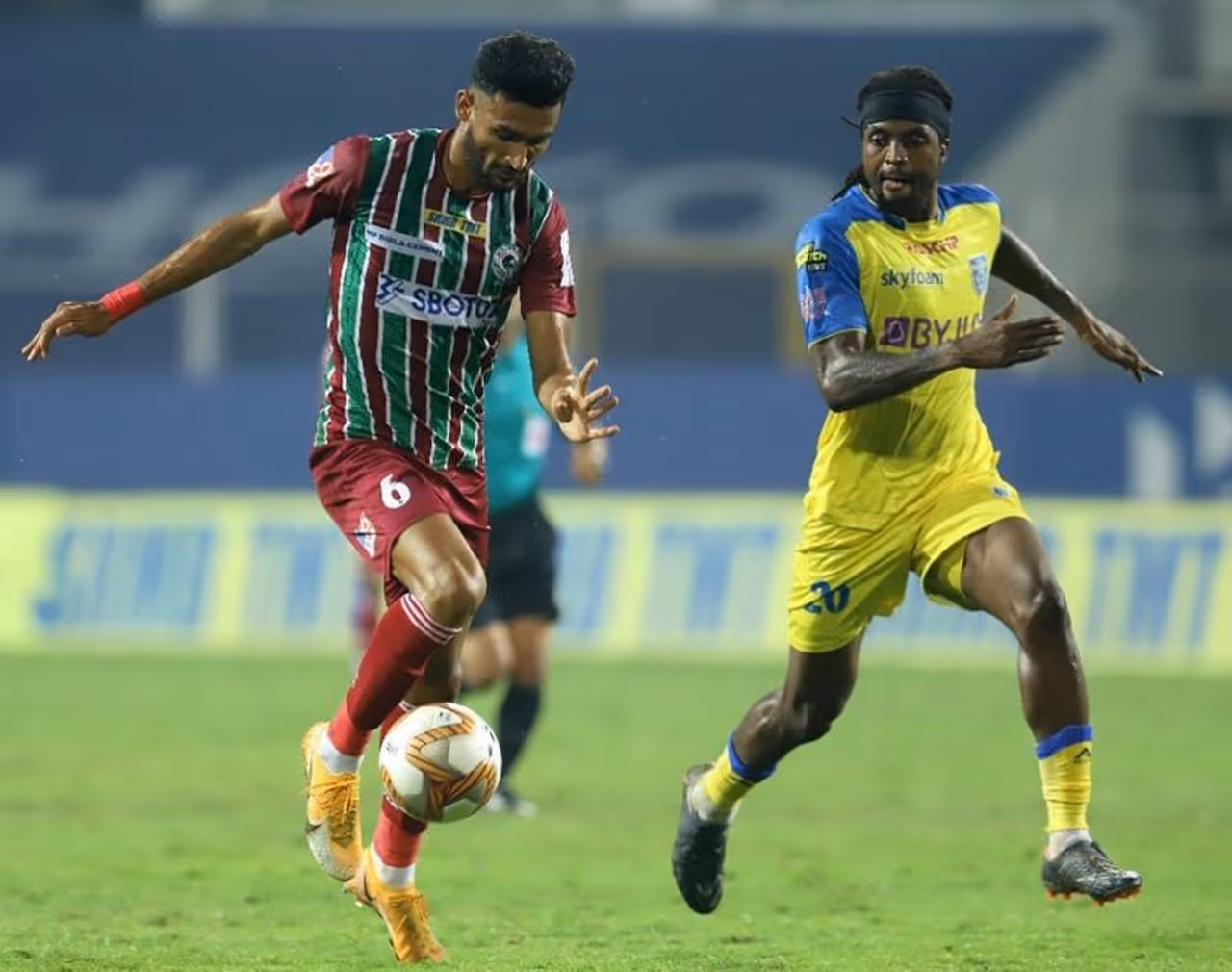 <p>In what turned out to be the perfect thriller, ATK Mohun Bagan made a magnificent comeback to edge past Kerala Blasters FC, 3 2, in the 2020 21 Indian Super League, at the Fatorda Stadium in Bengaluru, on Sunday. With this win, ATKMB maintains its second spot, while Blasters lurks at ninth.</p> <p>In what turned out to be the perfect thriller, ATK Mohun Bagan made a magnificent comeback to edge past Kerala Blasters FC, 3 2, in the 2020 21 Indian Super League, at the Fatorda Stadium in Bengaluru, on Sunday. With this win, ATKMB maintains its second spot, while Blasters lurks at ninth.</p>