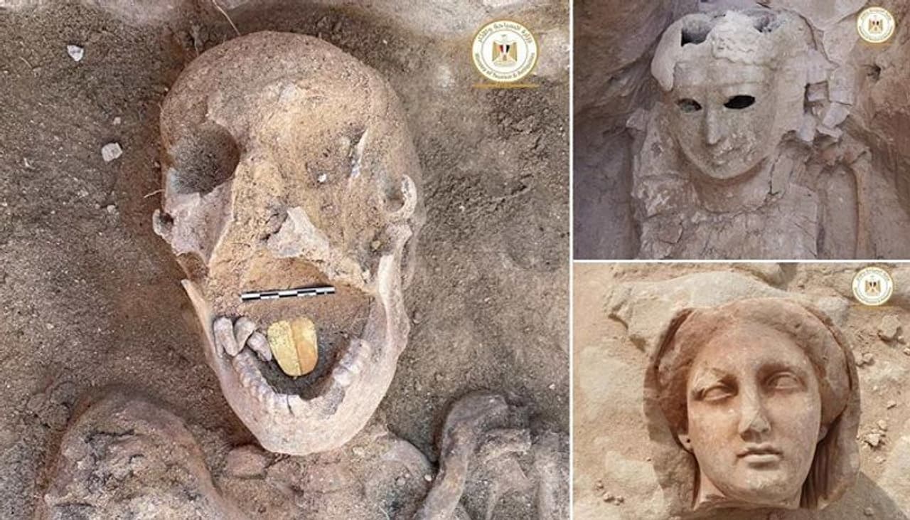 <p>ఈజిప్టులో ఓ వింత జరిగింది. రెండువేళ ఏళ్లనాటి మమ్మీ నోట్లో బంగారు నాలుక ఉండడం ఇప్పుడు వైరల్ గా మారింది. ఈజిప్టులో మమ్మీల గురించి ప్రపంచానికంతటికీ తెలిసిన విషయమే. అక్కడ ఎప్పుడూ ఏదో ఒక ఎక్స్ కవేషన్ జరుగుతూనే ఉంటుంది.</p> <p>ఈజిప్టులో ఓ వింత జరిగింది. రెండువేళ ఏళ్లనాటి మమ్మీ నోట్లో బంగారు నాలుక ఉండడం ఇప్పుడు వైరల్ గా మారింది. ఈజిప్టులో మమ్మీల గురించి ప్రపంచానికంతటికీ తెలిసిన విషయమే. అక్కడ ఎప్పుడూ ఏదో ఒక ఎక్స్ కవేషన్ జరుగుతూనే ఉంటుంది.</p>