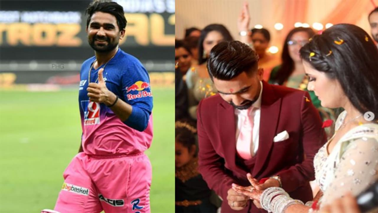 <p>ಫರೀದಾಬಾದ್ ಮೂಲದ 27 ವರ್ಷದ ರಾಹುಲ್ ತೆವಾಟಿಯಾ ಖಾಸಗಿ ಕಾರ್ಯಕ್ರಮದಲ್ಲಿ ರಿಧಿ ಪನ್ನು ಜತೆ ನಿಶ್ಚಿತಾರ್ಥ ಮಾಡಿಕೊಂಡಿದ್ದಾರೆ.</p> <p>ಫರೀದಾಬಾದ್ ಮೂಲದ 27 ವರ್ಷದ ರಾಹುಲ್ ತೆವಾಟಿಯಾ ಖಾಸಗಿ ಕಾರ್ಯಕ್ರಮದಲ್ಲಿ ರಿಧಿ ಪನ್ನು ಜತೆ ನಿಶ್ಚಿತಾರ್ಥ ಮಾಡಿಕೊಂಡಿದ್ದಾರೆ.</p>