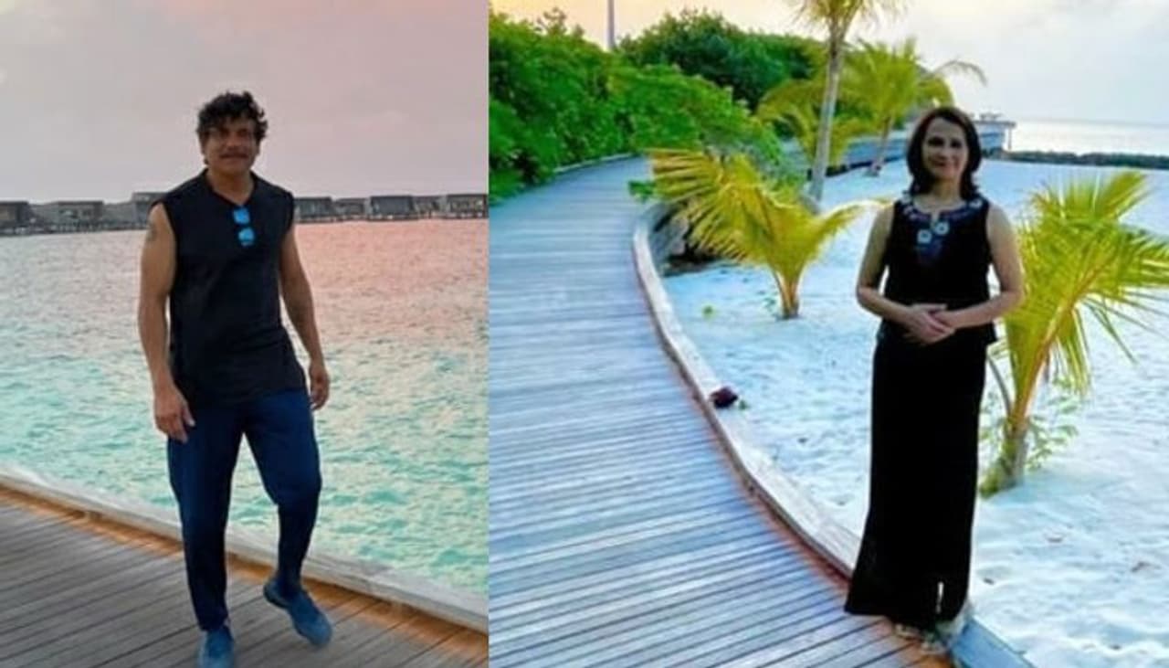 నాగార్జున, భార్య అమలతో కలిసి మాల్దీవుల్లో సేద తీరుతున్నారు. ఈ సందర్భంగా అక్కడి పలు ఫోటోలను అమల తన ఇన్స్టాగ్రామ్ ద్వారా పంచుకున్నారు. నాగార్జున, భార్య అమలతో కలిసి మాల్దీవుల్లో సేద తీరుతున్నారు. ఈ సందర్భంగా అక్కడి పలు ఫోటోలను అమల తన ఇన్స్టాగ్రామ్ ద్వారా పంచుకున్నారు.