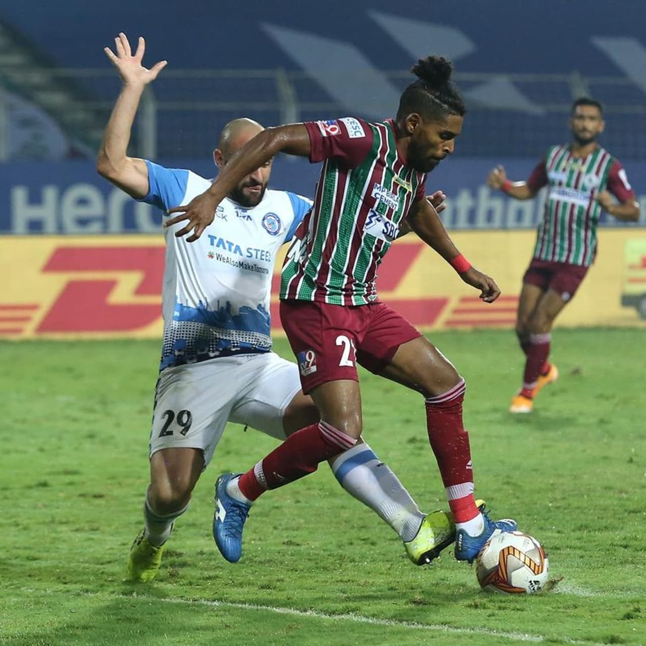 <p>ATK Mohun Bagan came up with a spirited performance to tame Jamshedpur FC 1 0 in the Indian Super League 2020 21, at the Fatorda Stadium in Bengaluru, on Sunday. ATKMB has risen to the top spot with this win, besides sealing its place in the playoffs, while Jamshedpur remains at sixth.</p> <p>ATK Mohun Bagan came up with a spirited performance to tame Jamshedpur FC 1 0 in the Indian Super League 2020 21, at the Fatorda Stadium in Bengaluru, on Sunday. ATKMB has risen to the top spot with this win, besides sealing its place in the playoffs, while Jamshedpur remains at sixth.</p>