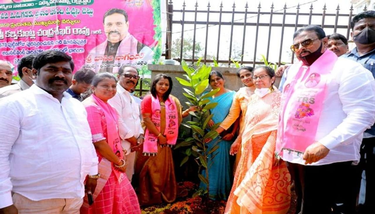 <p>తెలంగాణ ముఖ్యమంత్రి కేసీఆర్ 67వ పుట్టినరోజు వేడుకల్లో భాగంగా రాష్ట్రవ్యాప్తంగా మొక్కలు నాటే కార్యక్రమం జరుగుతోంది. హరిత హారం కింద గంటలో కోటి మొక్కలు నాటే వినూత్న కార్యక్రమానికి ఎంపీ సంతోష్ కుమార్ శ్రీకారం చుట్టారు. </p> <p>తెలంగాణ ముఖ్యమంత్రి కేసీఆర్ 67వ పుట్టినరోజు వేడుకల్లో భాగంగా రాష్ట్రవ్యాప్తంగా మొక్కలు నాటే కార్యక్రమం జరుగుతోంది. హరిత హారం కింద గంటలో కోటి మొక్కలు నాటే వినూత్న కార్యక్రమానికి ఎంపీ సంతోష్ కుమార్ శ్రీకారం చుట్టారు. </p>