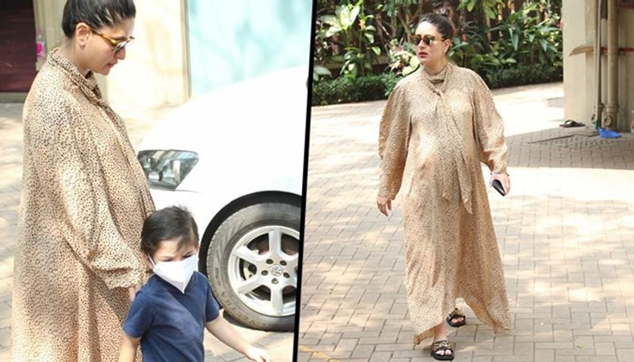 <p style="text align: justify;">Kareena aced her glowing pregnancy look like the diva she is, in an animal printed kaftan dress. She was seen with little Tim Tim.</p> <p style="text align: justify;">Kareena aced her glowing pregnancy look like the diva she is, in an animal printed kaftan dress. She was seen with little Tim Tim.</p>