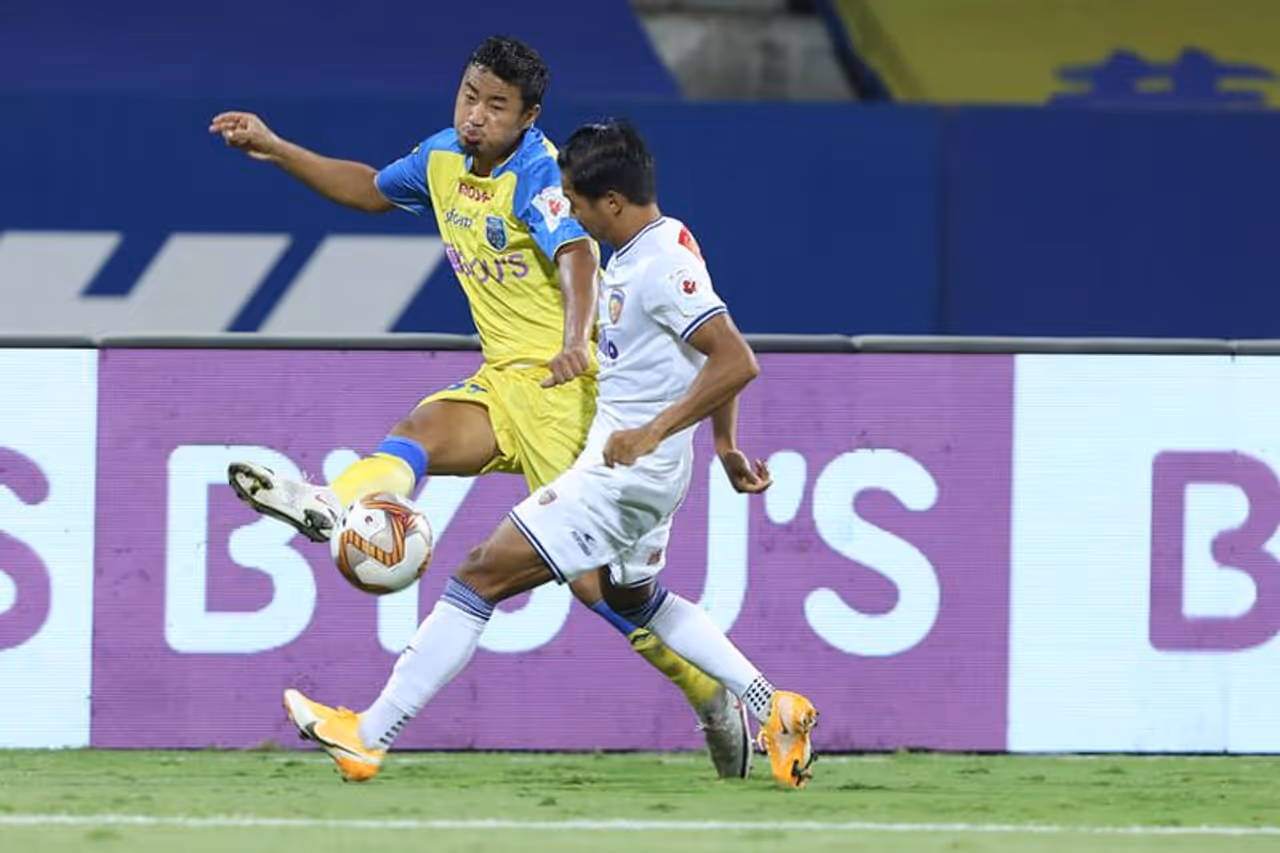 <p>In what turned out to be a dull encounter, former champion Chenniayin FC was held to a 1 1 draw by Kerala Blasters FC in the 2020 21 Indian Super League at the GMC Stadium in Goa on Sunday. With this, while Chennaiyin stays on seventh, Blasters lurks at tenth.</p> <p>In what turned out to be a dull encounter, former champion Chenniayin FC was held to a 1 1 draw by Kerala Blasters FC in the 2020 21 Indian Super League at the GMC Stadium in Goa on Sunday. With this, while Chennaiyin stays on seventh, Blasters lurks at tenth.</p>