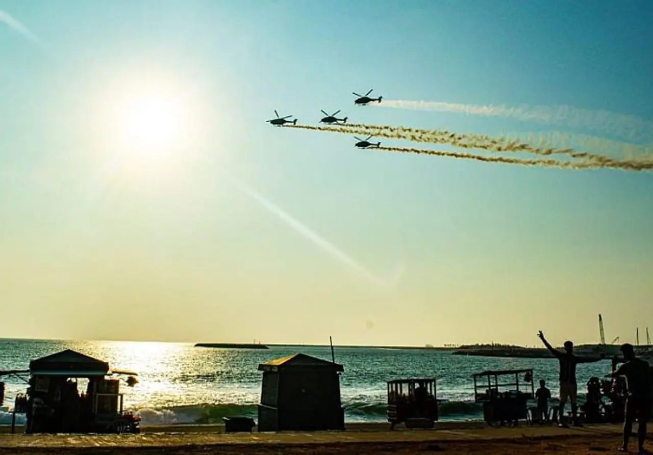 <p>Indian Air Force chief ACM RKS Bhadauria participated in the Sri Lankan Air Force's 70th anniversary celebrations in Colombo on Wednesday.<br /> </p><p>Invited by his Sri Lankan counterpart Air Marshal Sudarshana Pathirana, the Air Chief Marshal Bhadauria witnessed a flypast and aerobatic display carried out by IAF's Sarang and Surya Kiran teams.</p> <p>Indian Air Force chief ACM RKS Bhadauria participated in the Sri Lankan Air Force's 70th anniversary celebrations in Colombo on Wednesday.<br /> </p><p>Invited by his Sri Lankan counterpart Air Marshal Sudarshana Pathirana, the Air Chief Marshal Bhadauria witnessed a flypast and aerobatic display carried out by IAF's Sarang and Surya Kiran teams.</p>