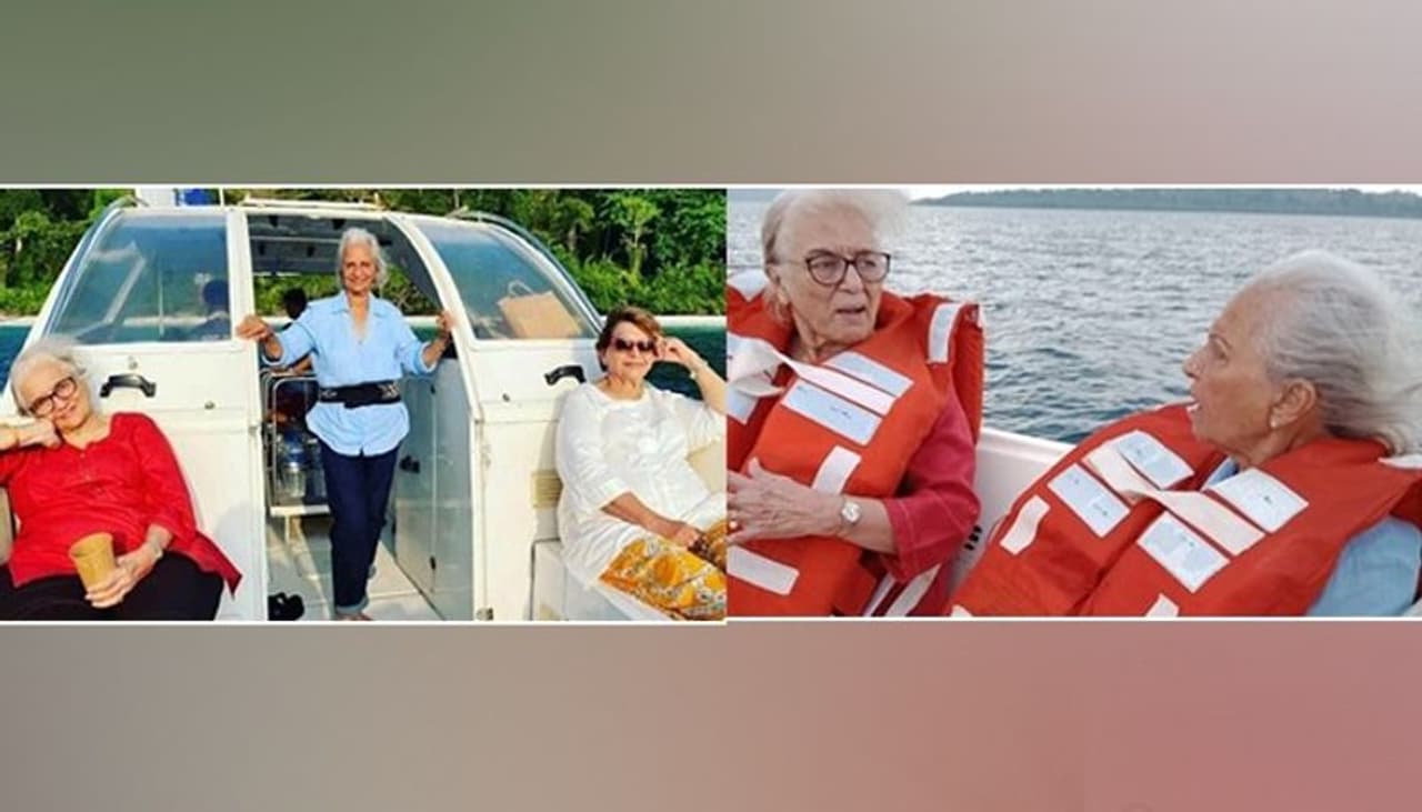 <p style="text align: justify;">Veteran actresses Waheeda Rehman, Asha Parekh, Helen are having a gala time at their vacation in Andaman. The veteran actresses are having a blast as the girl gang is together at the serene vacation spot.</p> <p style="text align: justify;">Veteran actresses Waheeda Rehman, Asha Parekh, Helen are having a gala time at their vacation in Andaman. The veteran actresses are having a blast as the girl gang is together at the serene vacation spot.</p>