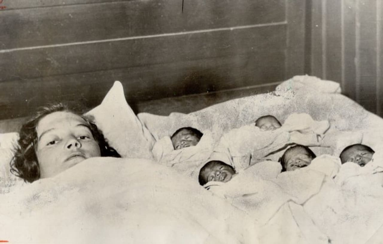 <p>1934 ലാണ് യുവോന്നെ, എമിലി, മേരി, അന്നെറ്റ്, സിസിലി എന്നീ അഞ്ച് സഹോദരിമാർ പിറന്നത്. ജനിച്ച് അധികം താമസിയാതെ, പെൺകുട്ടികളെ മാതാപിതാക്കളിൽ നിന്നും പറിച്ചുമാറ്റി കാനഡയിലെ ഒന്റാറിയോയിലെ ഡോക്ടർമാരുടെയും നഴ്സുമാരുടെയും പരിചരണത്തിൽ ഉൾപ്പെടുത്തി. ഈ അഞ്ച് സഹോദരിമാരും കാലങ്ങളോളം വിനോദസഞ്ചാരകേന്ദ്രങ്ങളിലെ പ്രധാന ആകർഷണമായി മാറി. ഇവരെ പ്രദര്ശിപ്പിച്ചു കൊണ്ട് അവരെ പരിചരിച്ചിരുന്നവരും പിന്നീട് അവരുടെ മാതാപിതാക്കളും സമ്പാദിച്ചത് വളരെ വലിയ തുകകളാണ്. </p> <p>1934 ലാണ് യുവോന്നെ, എമിലി, മേരി, അന്നെറ്റ്, സിസിലി എന്നീ അഞ്ച് സഹോദരിമാർ പിറന്നത്. ജനിച്ച് അധികം താമസിയാതെ, പെൺകുട്ടികളെ മാതാപിതാക്കളിൽ നിന്നും പറിച്ചുമാറ്റി കാനഡയിലെ ഒന്റാറിയോയിലെ ഡോക്ടർമാരുടെയും നഴ്സുമാരുടെയും പരിചരണത്തിൽ ഉൾപ്പെടുത്തി. ഈ അഞ്ച് സഹോദരിമാരും കാലങ്ങളോളം വിനോദസഞ്ചാരകേന്ദ്രങ്ങളിലെ പ്രധാന ആകർഷണമായി മാറി. ഇവരെ പ്രദര്ശിപ്പിച്ചു കൊണ്ട് അവരെ പരിചരിച്ചിരുന്നവരും പിന്നീട് അവരുടെ മാതാപിതാക്കളും സമ്പാദിച്ചത് വളരെ വലിയ തുകകളാണ്. </p>