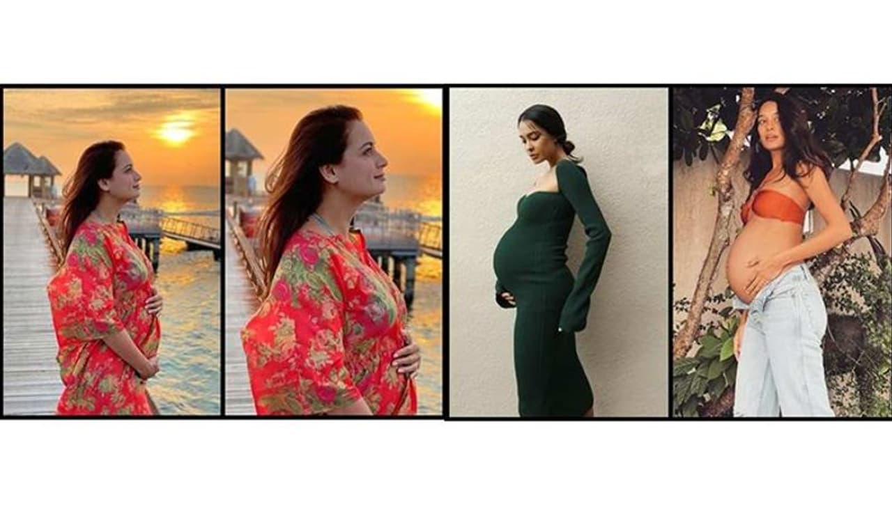 <p style="text align: justify;">Many celebrities like Anushka Sharma, Kareena Kapoor embraced motherhood in 2021. Many other stars have also announced their pregnancy from Freida Pinto to Dia Mirza, who is all set to become mothers this year; let's take a look.</p> <p style="text align: justify;">Many celebrities like Anushka Sharma, Kareena Kapoor embraced motherhood in 2021. Many other stars have also announced their pregnancy from Freida Pinto to Dia Mirza, who is all set to become mothers this year; let's take a look.</p>