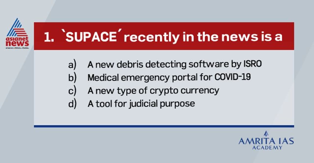 <p><strong>Answer(d)</strong></p><p><br /> Recently, the Chief Justice of India (CJI) launched an Artificial Intelligence (AI) based portal ‘SUPACE’ in the judicial system aimed at assisting judges with legal research.<br /> SUPACE is short for Supreme Court Portal for Assistance in Court’s Efficiency.<br /> It is a tool that collects relevant facts and laws and makes them available to a judge.<br /> </p> <p><strong>Answer(d)</strong></p><p><br /> Recently, the Chief Justice of India (CJI) launched an Artificial Intelligence (AI) based portal ‘SUPACE’ in the judicial system aimed at assisting judges with legal research.<br /> SUPACE is short for Supreme Court Portal for Assistance in Court’s Efficiency.<br /> It is a tool that collects relevant facts and laws and makes them available to a judge.<br /> </p>