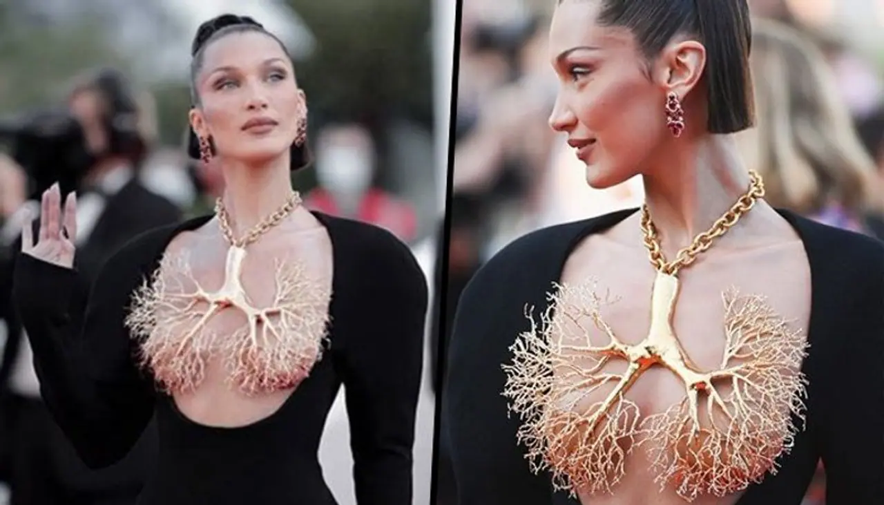 <p>Supermodel Bella Hadid’s red carpet black gown is turning heads at the Cannes Film Festival.&nbsp;</p>