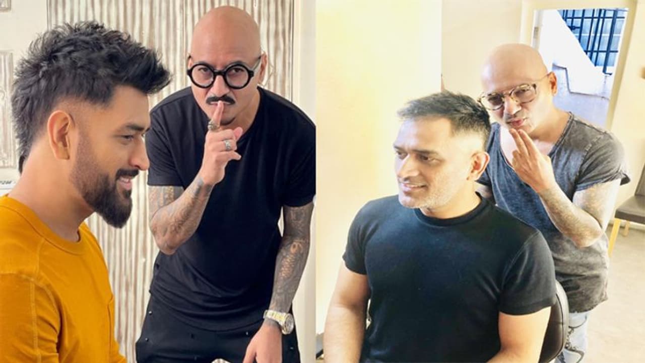 బాలీవుడ్ హెయిర్ స్టైయిలిష్ అలీమ్ హకీం, మహేంద్ర సింగ్ ధోనీకి చేసిన కొత్త హెయిర్ స్టైయిల్... ఇప్పుడు సోషల్ మీడియాలో హాట్ టాపిక్ అయ్యింది. 25 ఏళ్ల కుర్రాడిలా మారిపోయిన 40 ఏళ్ల ధోనీ లుక్ను చూసి ఫ్యాన్స్ ఫుల్లుగా ఖుషీ అవుతున్నారు... బాలీవుడ్ హెయిర్ స్టైయిలిష్ అలీమ్ హకీం, మహేంద్ర సింగ్ ధోనీకి చేసిన కొత్త హెయిర్ స్టైయిల్... ఇప్పుడు సోషల్ మీడియాలో హాట్ టాపిక్ అయ్యింది. 25 ఏళ్ల కుర్రాడిలా మారిపోయిన 40 ఏళ్ల ధోనీ లుక్ను చూసి ఫ్యాన్స్ ఫుల్లుగా ఖుషీ అవుతున్నారు...