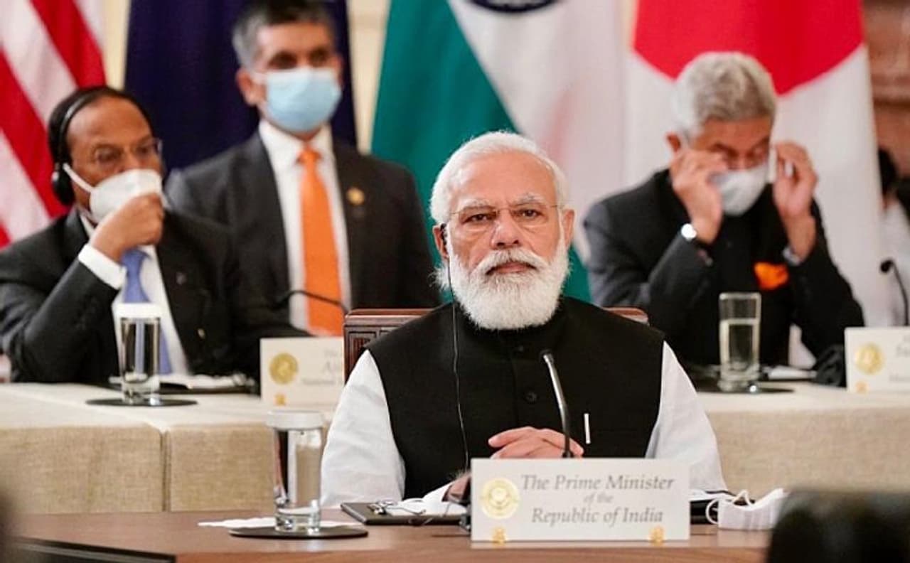 <p>Image: Prime Minister Narendra Modi attends the Quad leaders summit at the White House.</p>