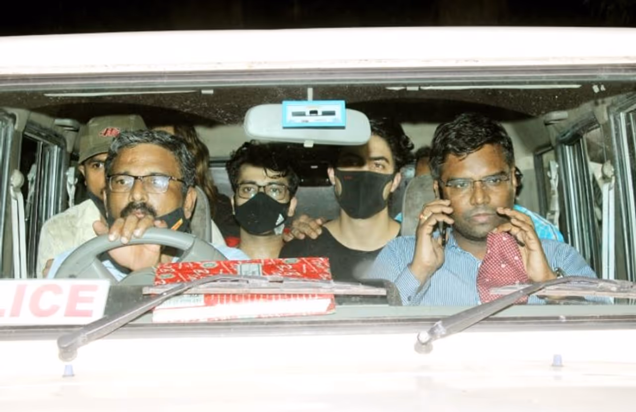 <p>Image: Shah Rukh Khan's son Aryan being taken into NCB custody along with Arbaaz Merchant</p>