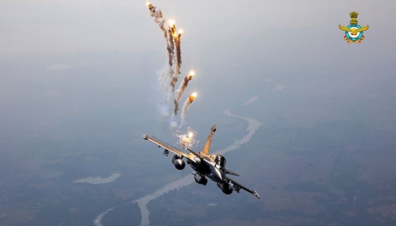 Image: An IAF aircraft in action during an exercise