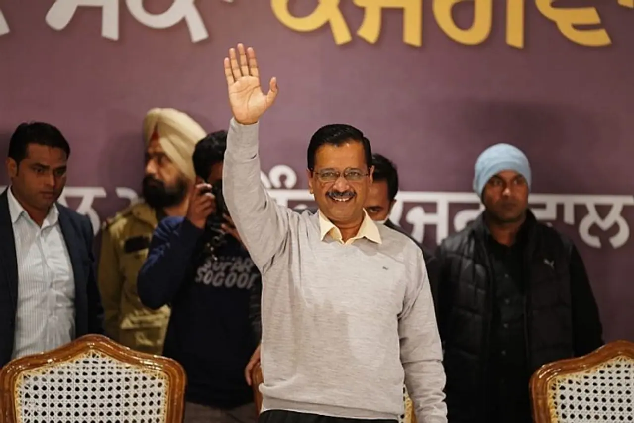 Image: Arvind Kejriwal at a public gathering in Punjab Image: Arvind Kejriwal at a public gathering in Punjab