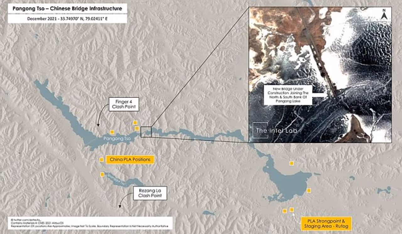 Construction work underway ahead of the Sirjap base of China's PLA. Image Courtesy: Damien Symon/Twitter