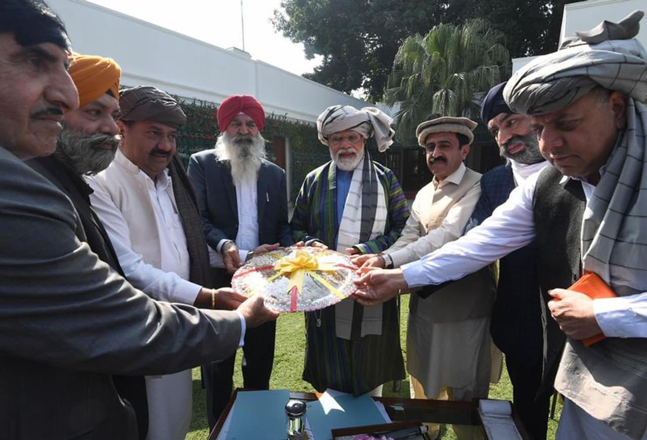 PM Modi met a Afghan Sikh Hindu delegation at his residence today