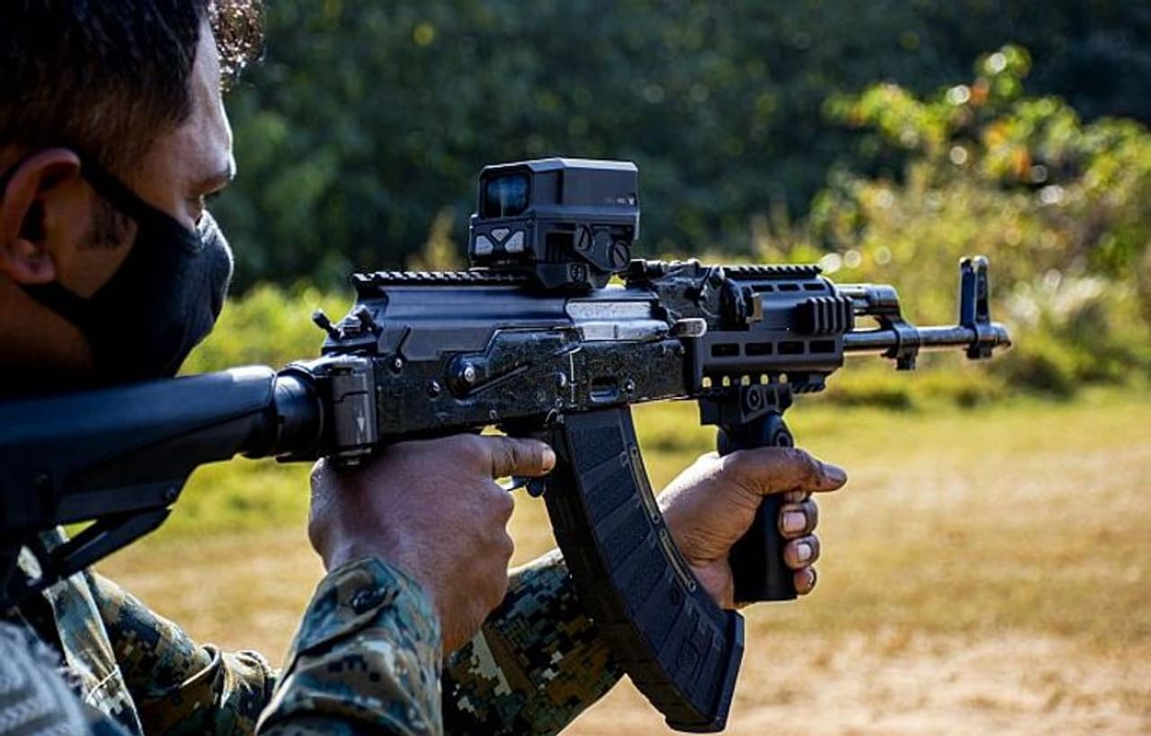 Image: Upgraded AK 47 kits manufactured by Bengaluru based Indian firearms company SSS Defence