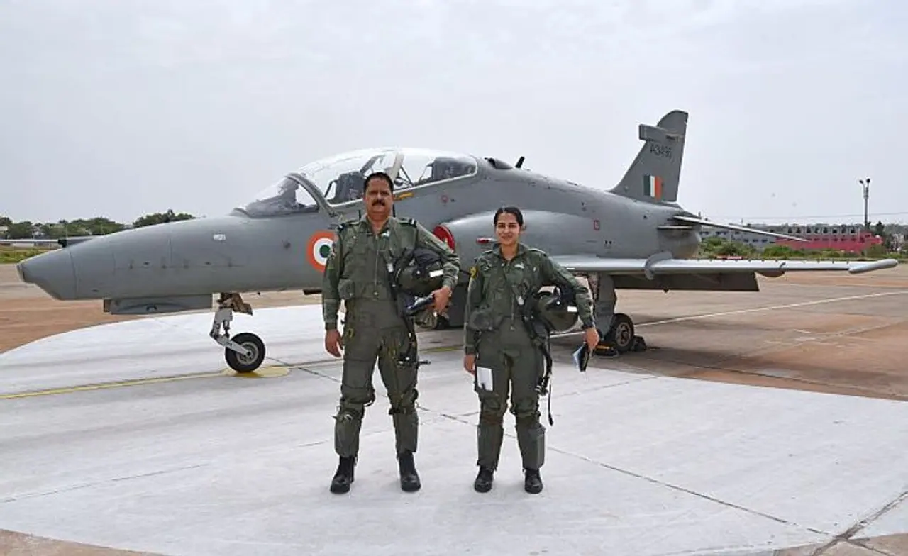 <I>Image: Air Commodore Sanjay Sharma with his daughter Flying Officer Ananya Sharma</I> <I>Image: Air Commodore Sanjay Sharma with his daughter Flying Officer Ananya Sharma</I>