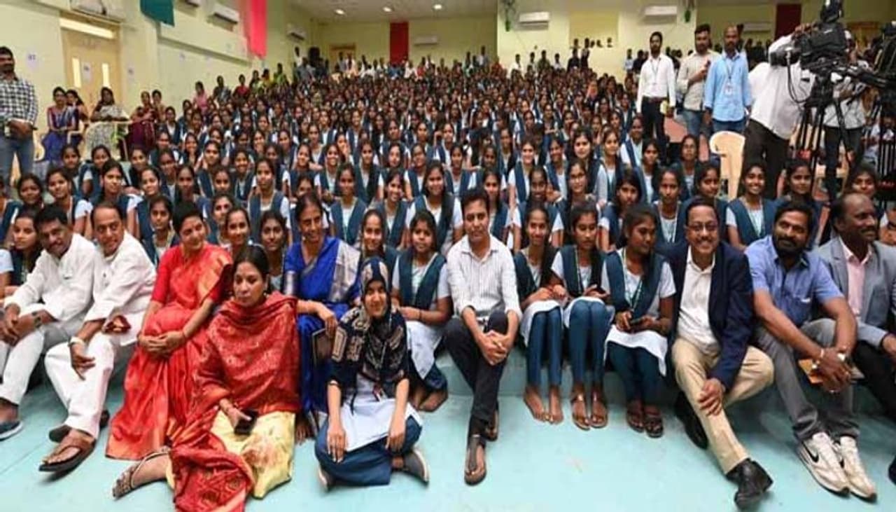 Telangana minister KTR Promises To Give laptops Basara IIIT Students in November Telangana minister KTR Promises To Give laptops Basara IIIT Students in November