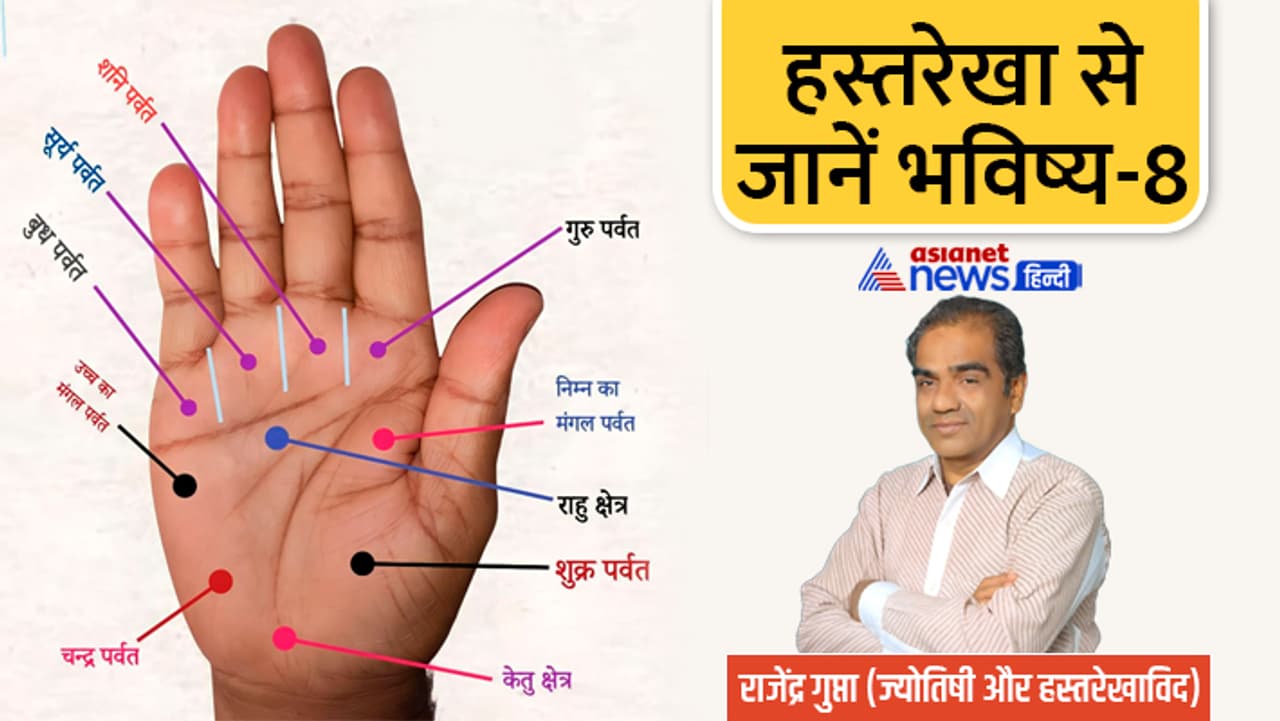 जानें हथेली पर कितने पर्वत होते हैं...