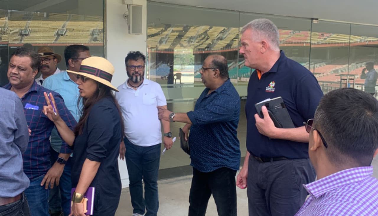 তিরুঅনন্তপুরমের গ্রিনফিল্ড ইন্টারন্যাশনাল স্টেডিয়াম পরিদর্শনে আইসিসি কর্তারা তিরুঅনন্তপুরমের গ্রিনফিল্ড ইন্টারন্যাশনাল স্টেডিয়াম পরিদর্শনে আইসিসি কর্তারা