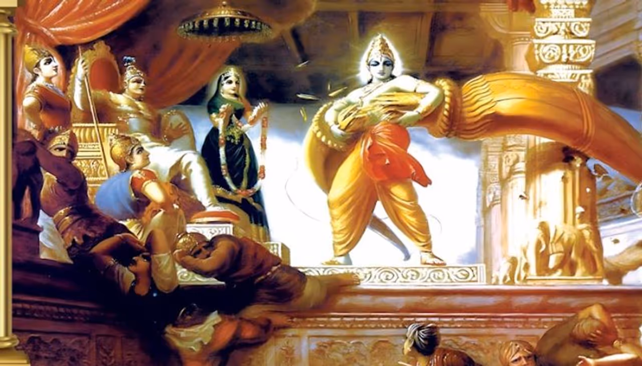 Lord Ram breaks Shiv Dhanush in the court of King Janak Lord Ram breaks Shiv Dhanush in the court of King Janak