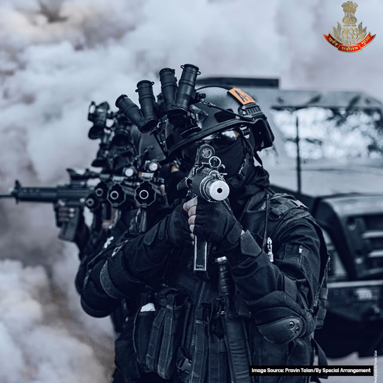 <I>January Maximum force: A hit team of NSG commandos in classic formation</I> <I>January Maximum force: A hit team of NSG commandos in classic formation</I>