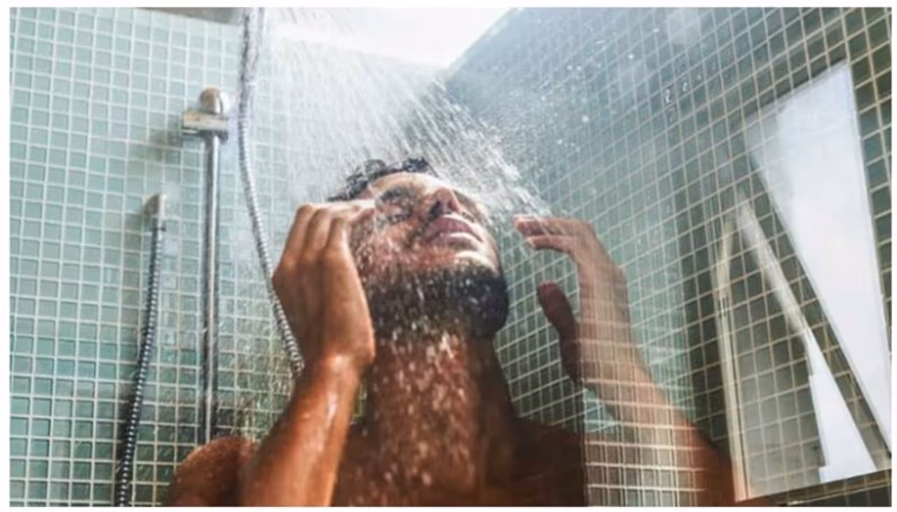 Hot Water Bath in Winter Days