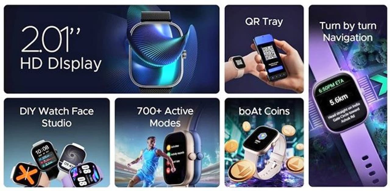 QR Tray, Boat Wave Sigma 3, Boat Wave Sigma 3 Specifications, Boat Wave Sigma 3 Price in India, Crest App, DIY Watch Face Studio, Crest+ OS, Boat smartwatch