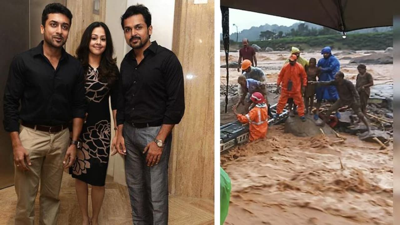 Suriya Jyothika and Karthi gives Relief fund for wayanad landslide