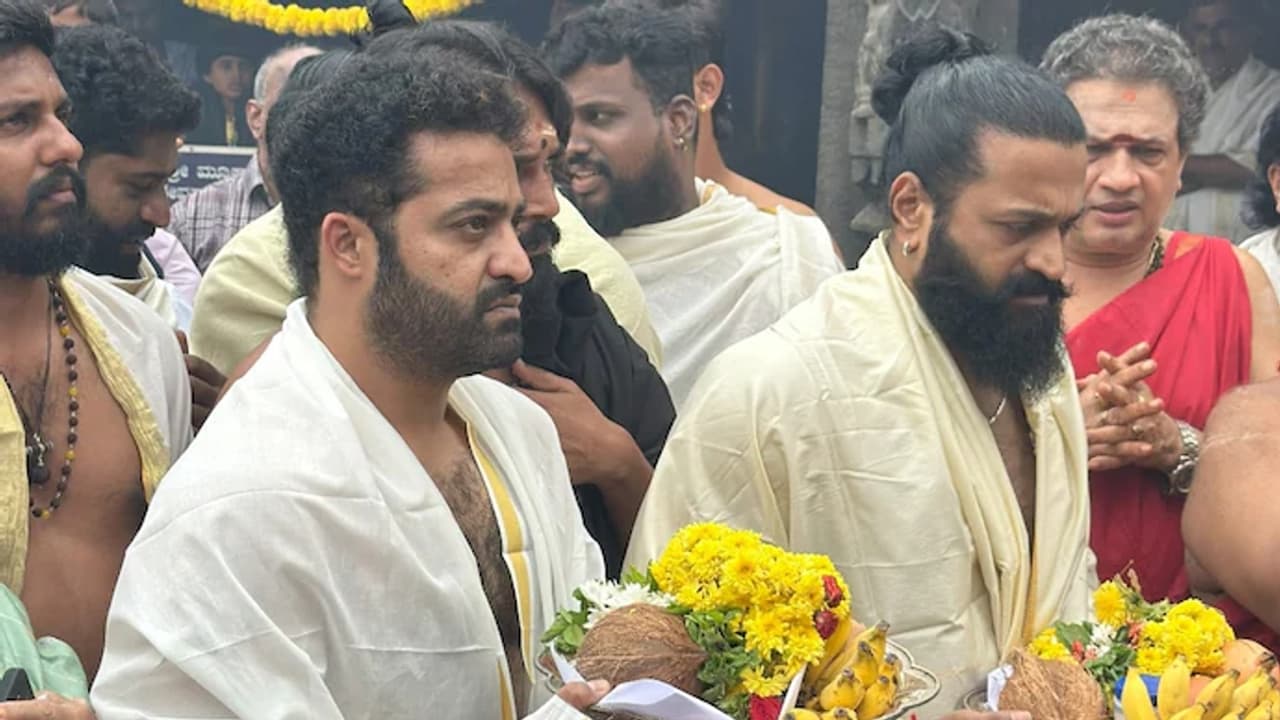 Jr NTR in Kolluru Sri Mookambika temple