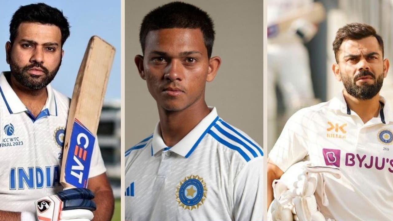 Rohit Sharma, Virat Kohli, Yashasvi Jaiswal Rohit Sharma, Virat Kohli, Yashasvi Jaiswal