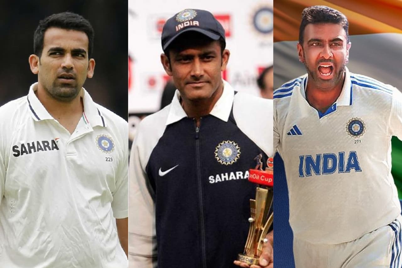 Anil Kumble, Ravichandran Ashwin,Zaheer Khan Anil Kumble, Ravichandran Ashwin,Zaheer Khan
