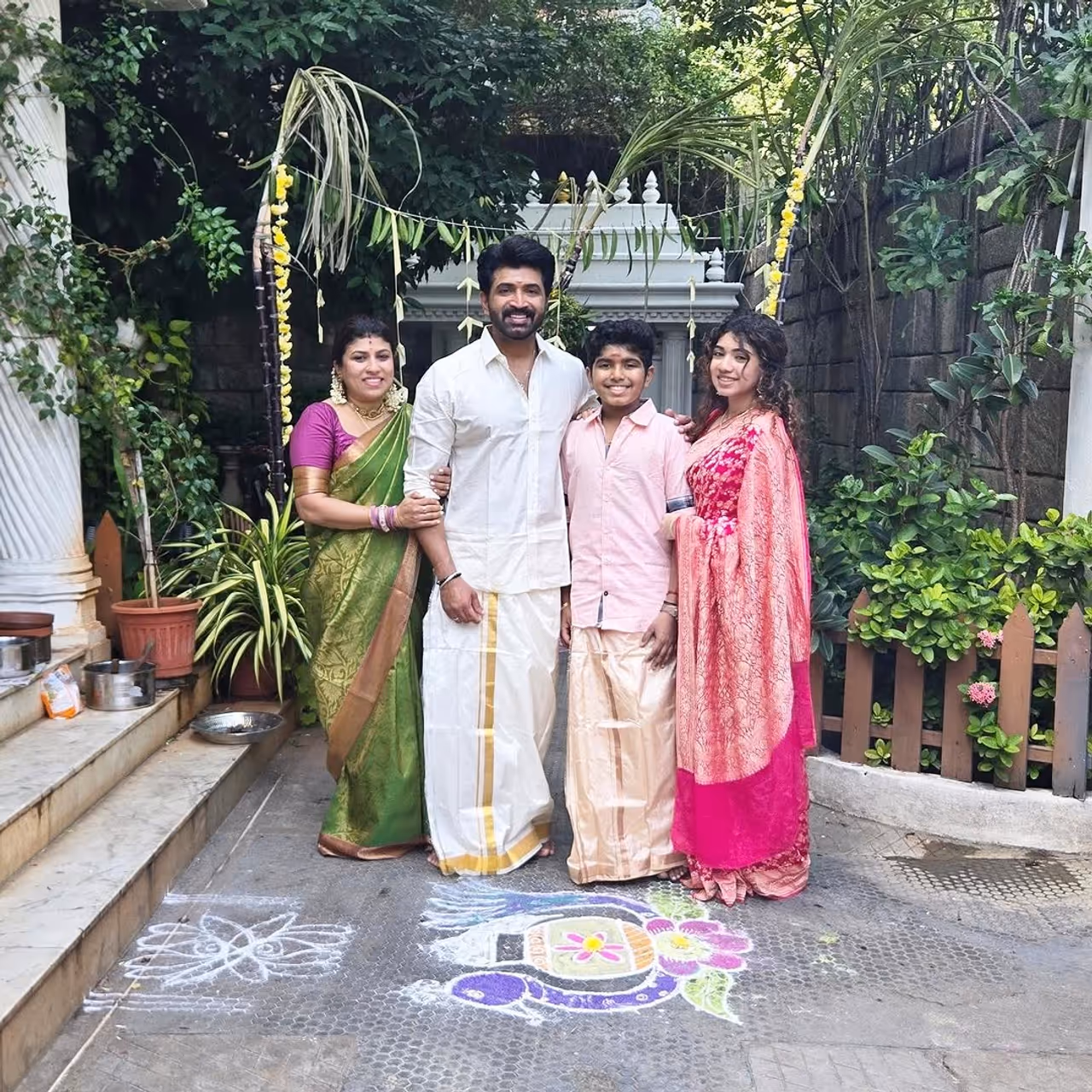 Actor Arun Vijay family pongal photos Actor Arun Vijay family pongal photos