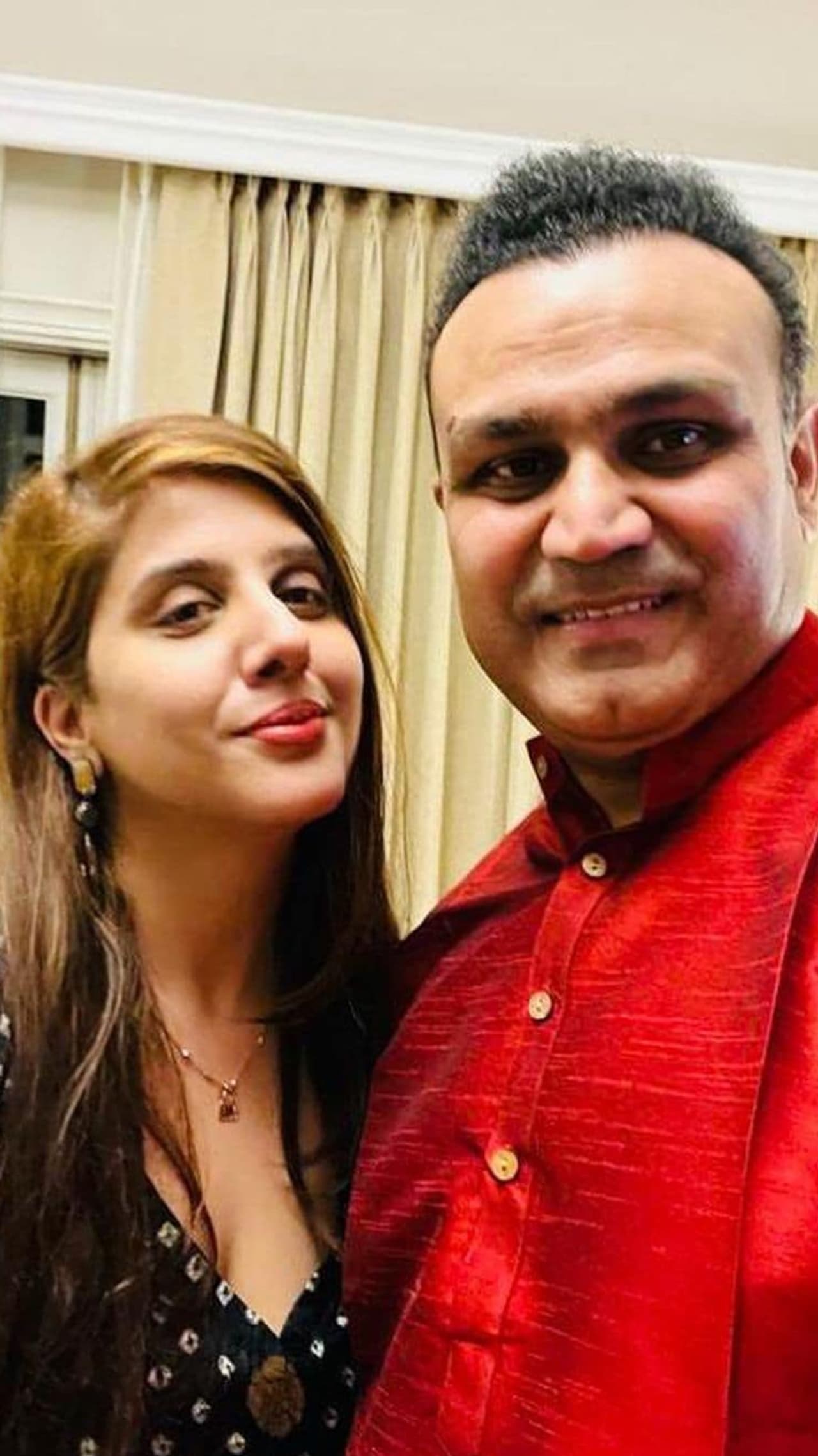 Virender Sehwag and Aarti Ahlawat Virender Sehwag and Aarti Ahlawat