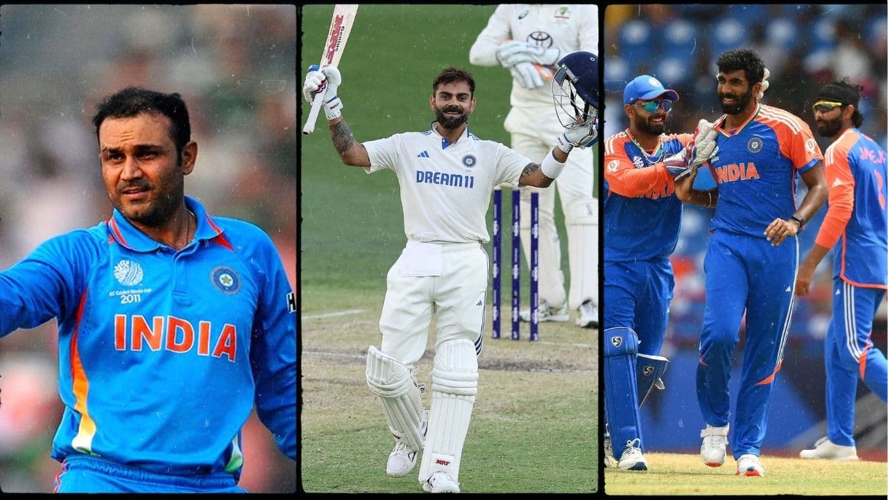 Virender Sehwag, Virat Kohli, Jasprit Bumrah