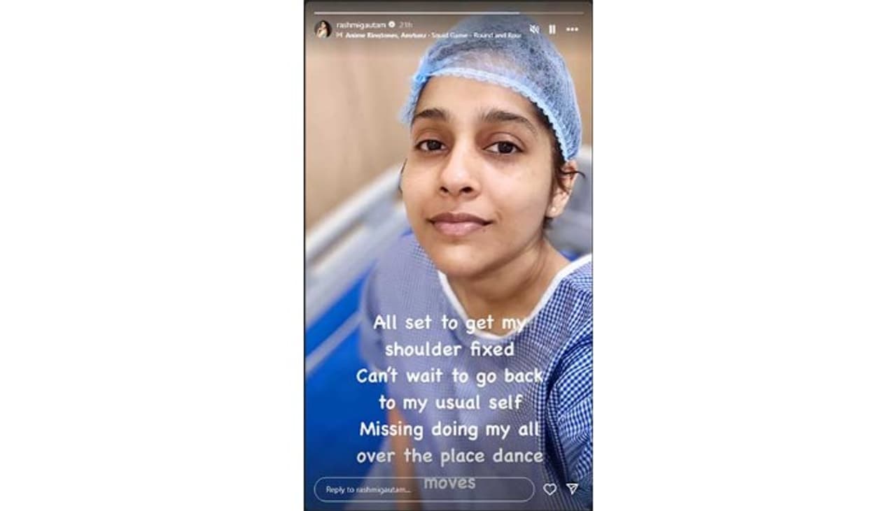 Anchor Rashmi Gautam instagram post about her shoulder surgery in telugu