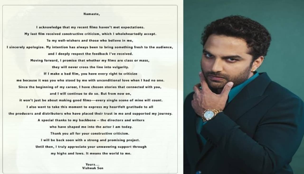 Vishwaksen issues apology letter over vulgarity in Laila in telugu Vishwaksen issues apology letter over vulgarity in Laila in telugu