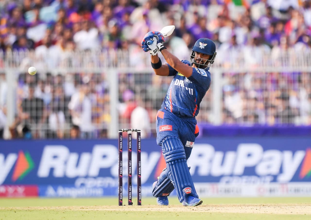 Lucknow Super Giants' Nicholas Pooran plays a shot Lucknow Super Giants' Nicholas Pooran plays a shot