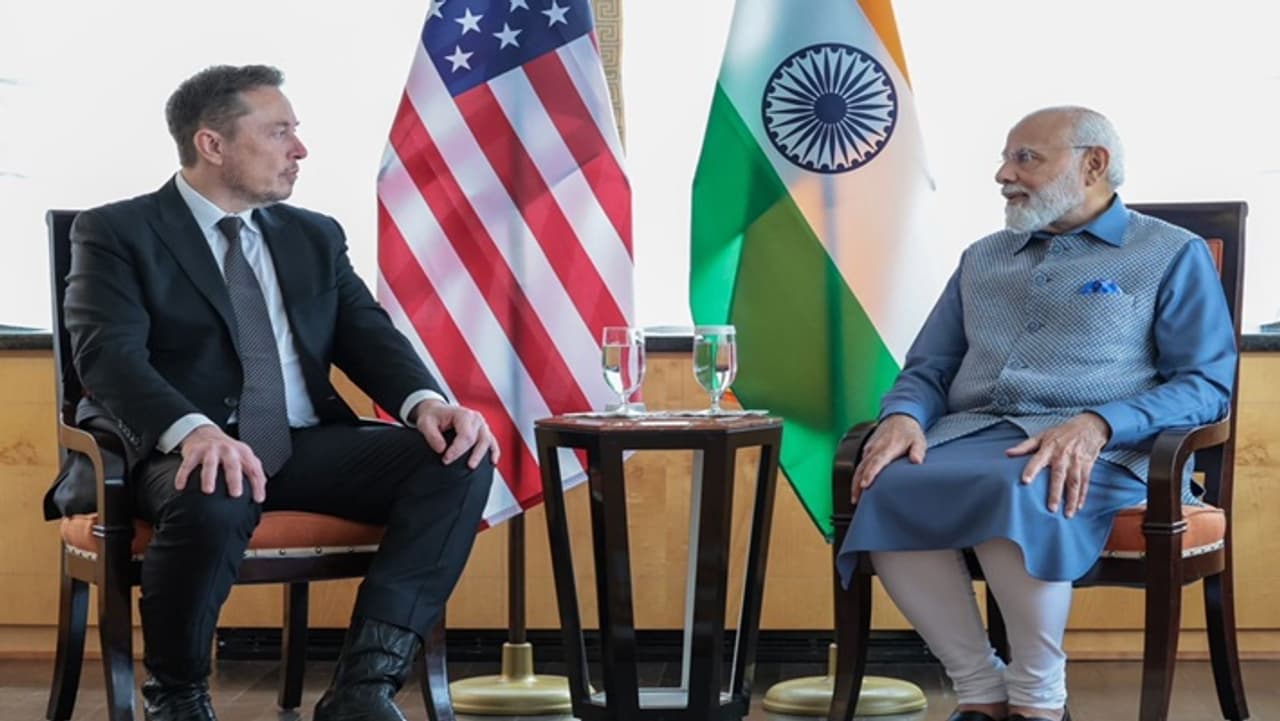 Elon Musk with Narendra Modi