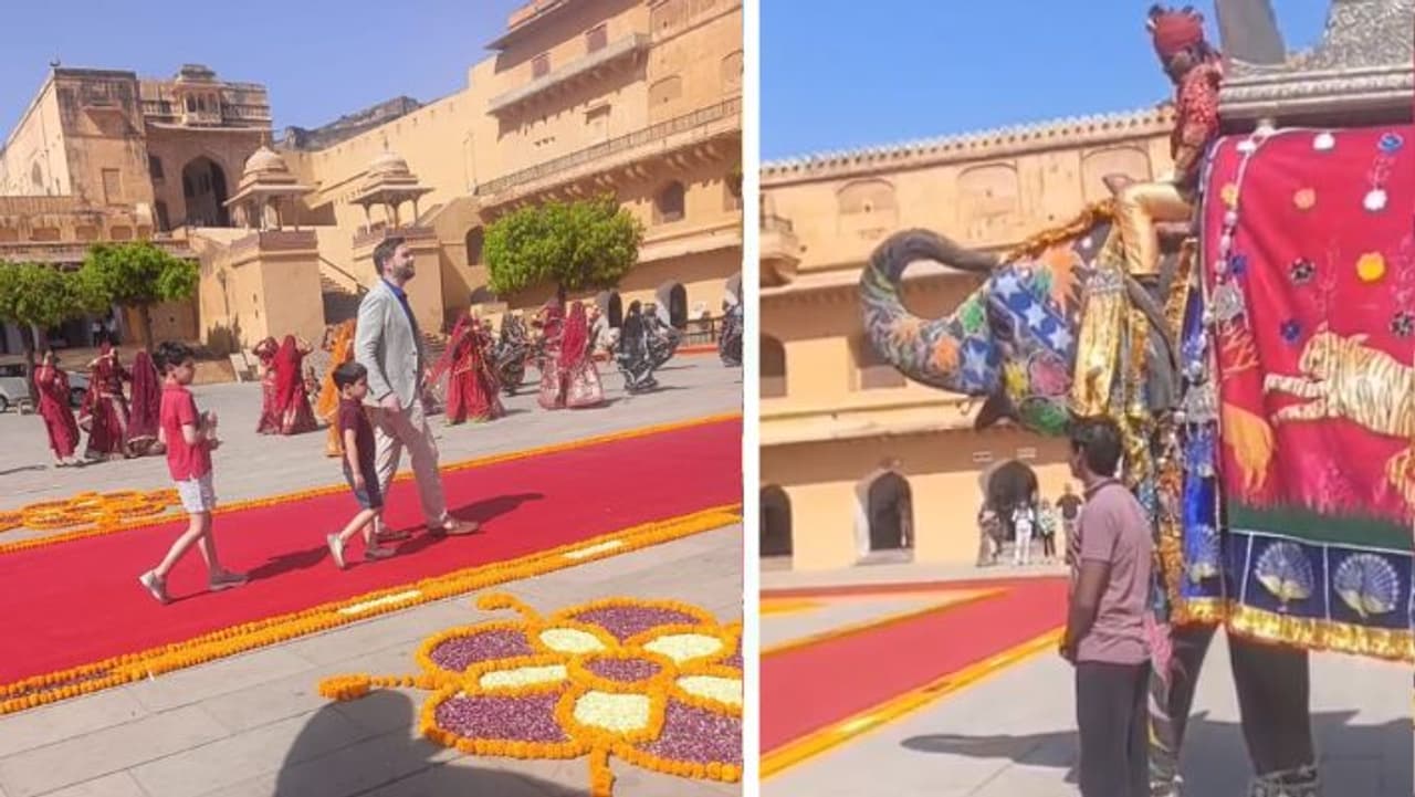 आमेर किले को देखने पहुंचे अमेरिकी उपराष्ट्रपति आमेर किले को देखने पहुंचे अमेरिकी उपराष्ट्रपति