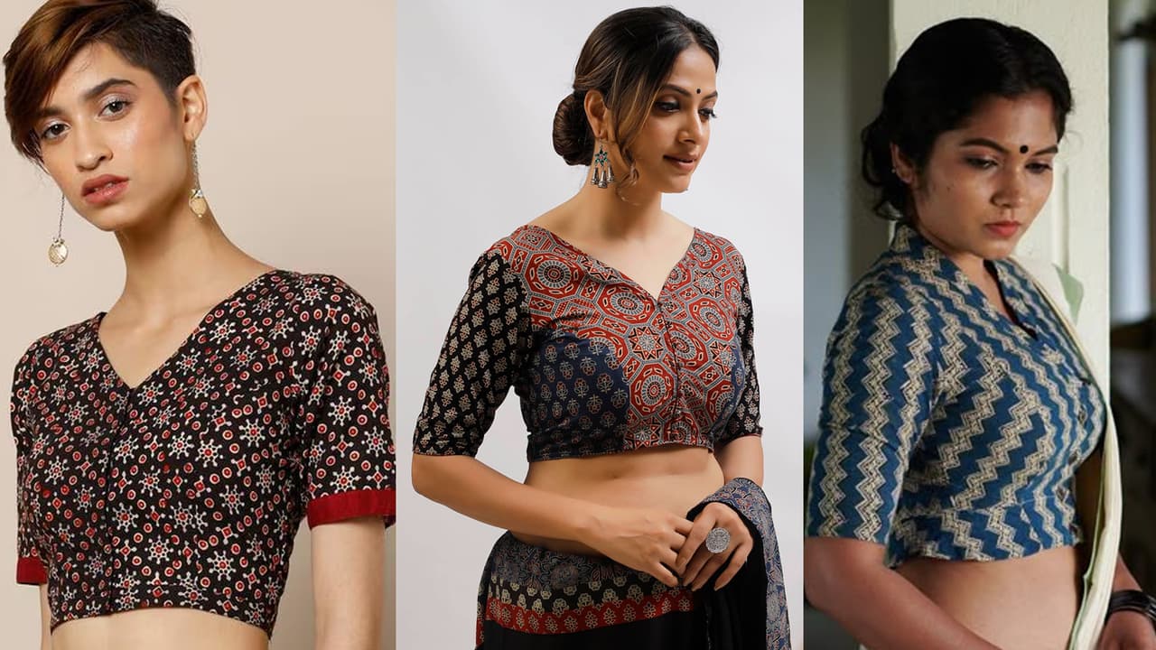 Ajrakh Blouse Designs इस गर्मी लगेंगे स्टाइलिश Ajrakh Blouse Designs इस गर्मी लगेंगे स्टाइलिश
