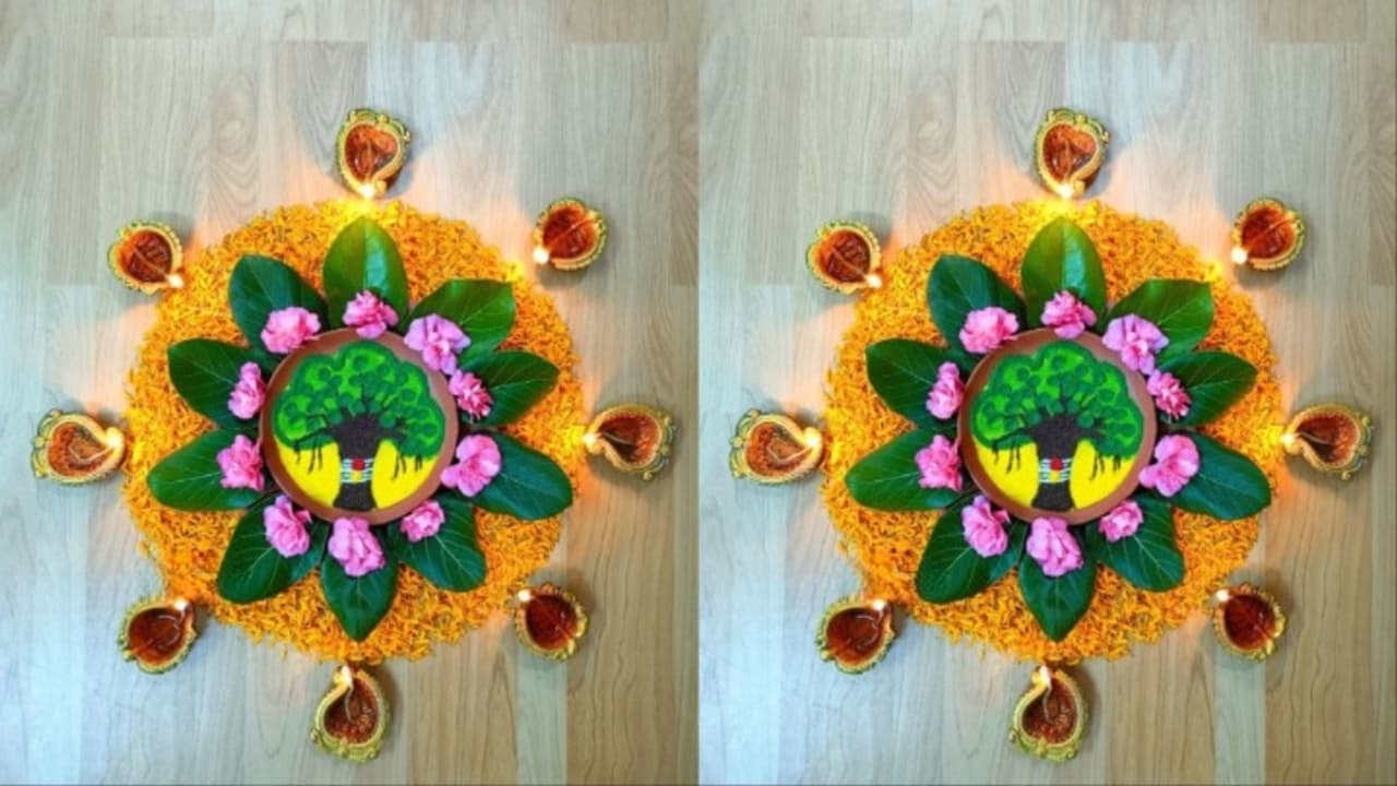 फुलांच्या रांगोळी डिझाइन्स फुलांच्या रांगोळी डिझाइन्स