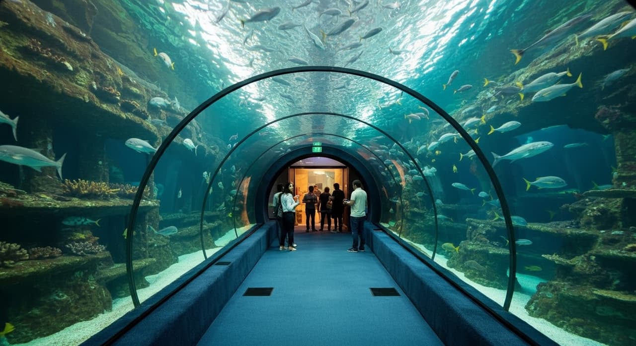 నెహ్రూ జూవలాజికల్ పార్క్ లో అత్యాధునిక టన్నెల్ అక్వేరియం